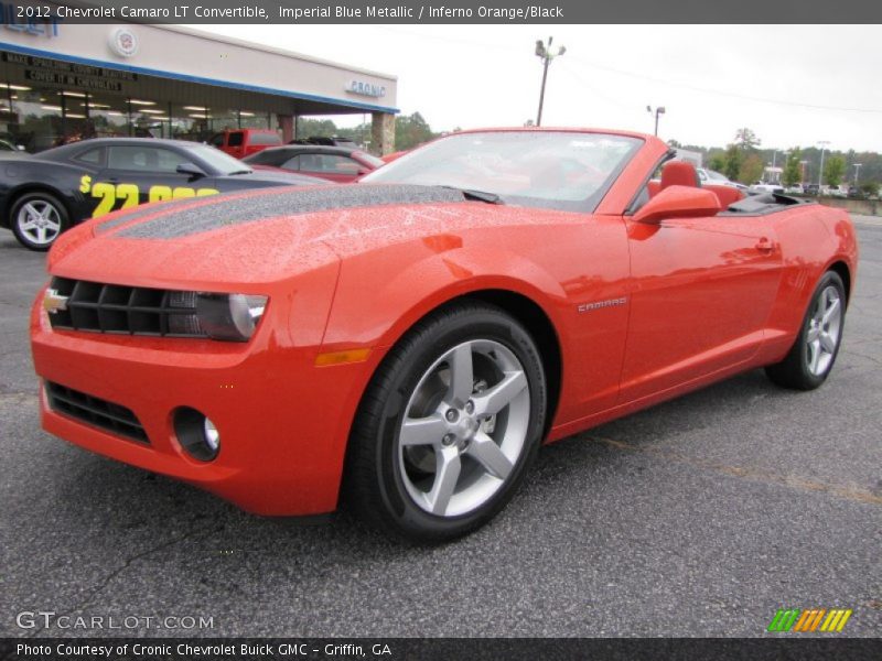Imperial Blue Metallic / Inferno Orange/Black 2012 Chevrolet Camaro LT Convertible