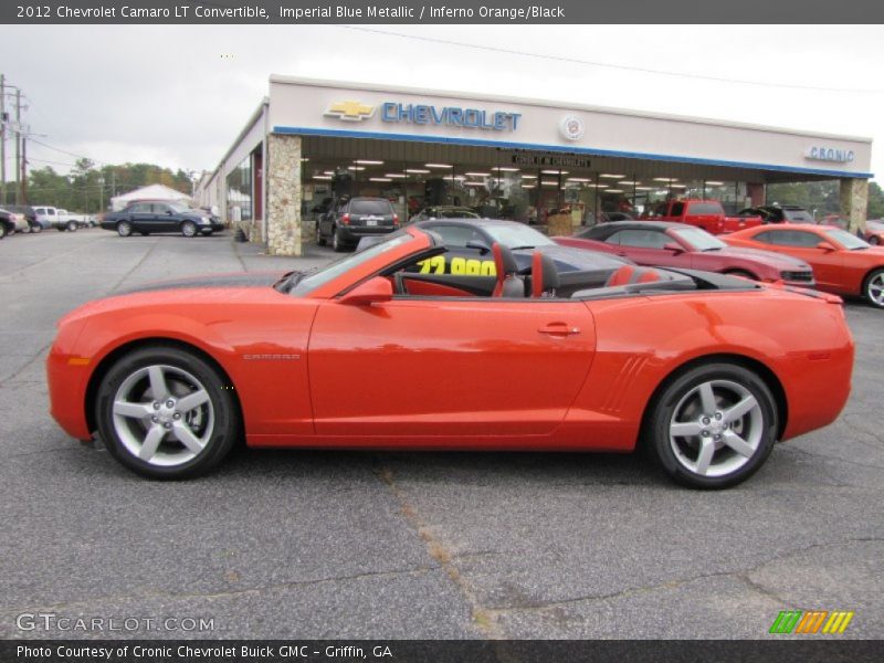Imperial Blue Metallic / Inferno Orange/Black 2012 Chevrolet Camaro LT Convertible