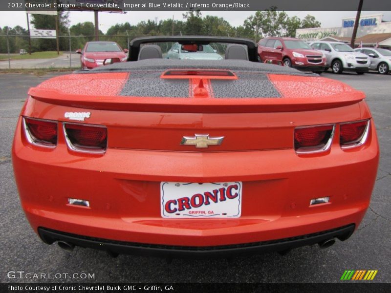 Imperial Blue Metallic / Inferno Orange/Black 2012 Chevrolet Camaro LT Convertible