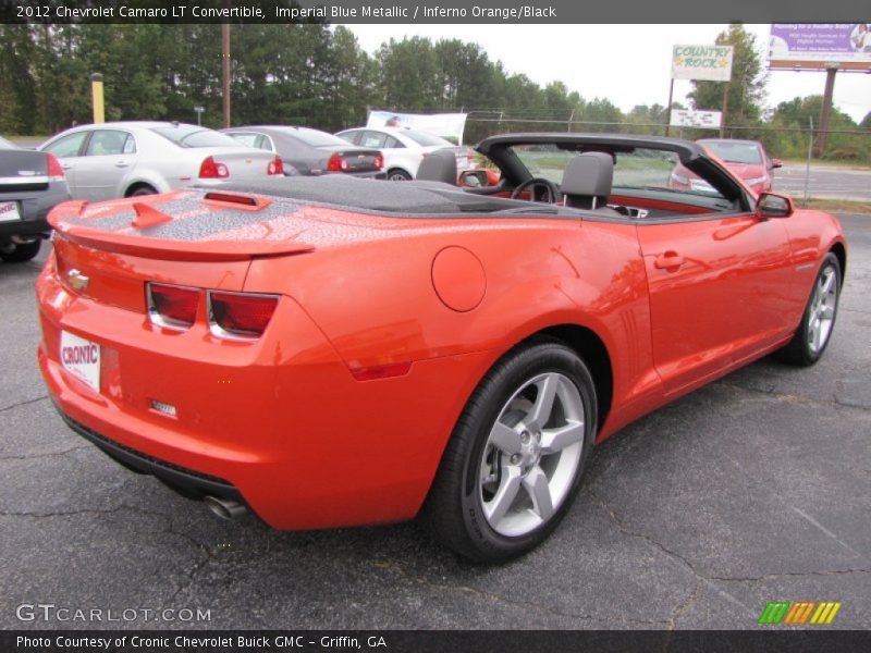 Imperial Blue Metallic / Inferno Orange/Black 2012 Chevrolet Camaro LT Convertible