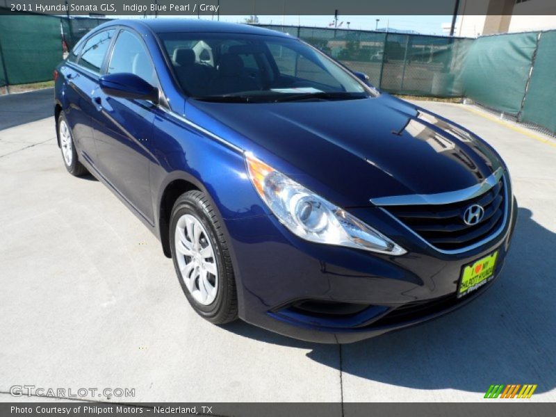 Indigo Blue Pearl / Gray 2011 Hyundai Sonata GLS