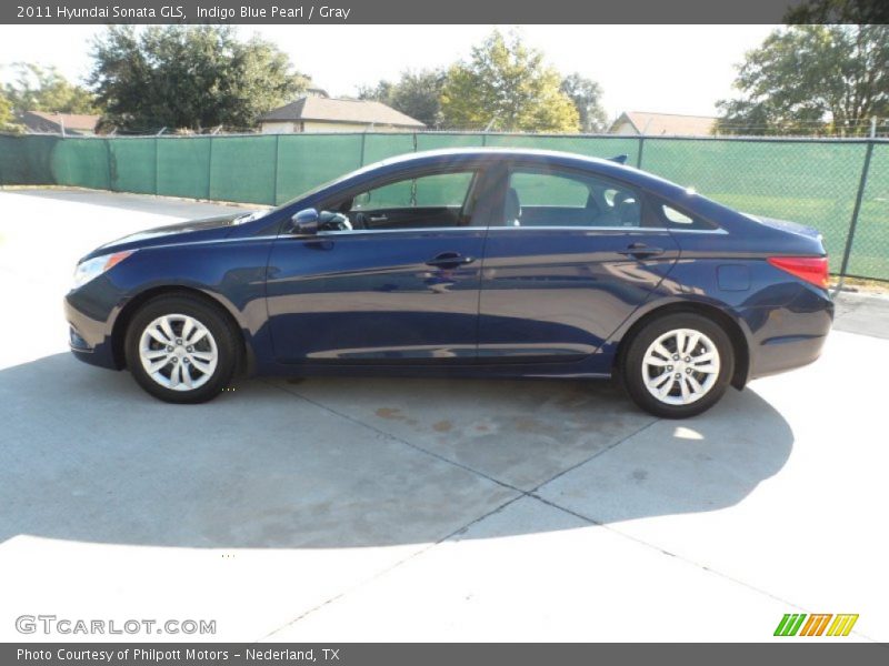 Indigo Blue Pearl / Gray 2011 Hyundai Sonata GLS