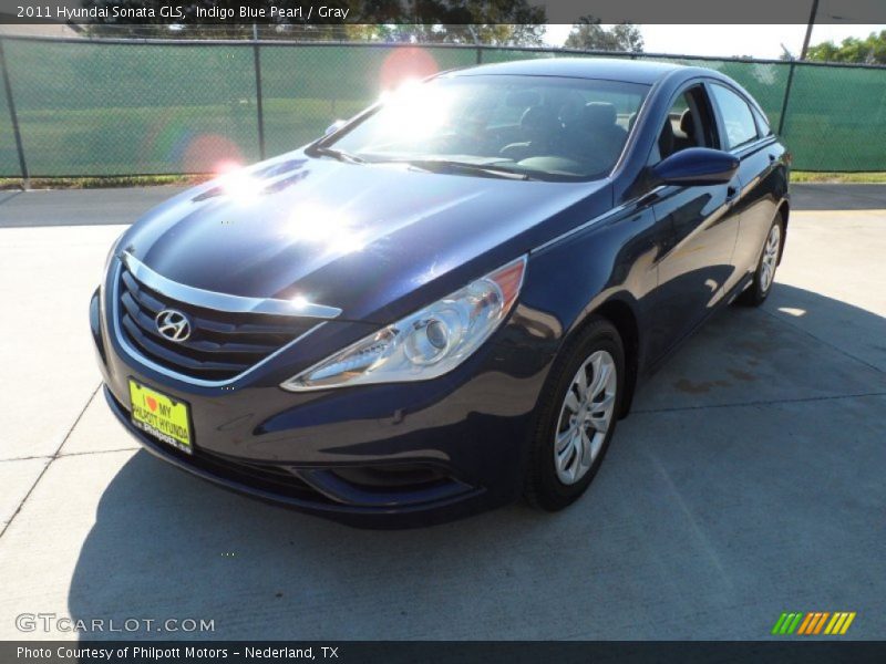 Indigo Blue Pearl / Gray 2011 Hyundai Sonata GLS