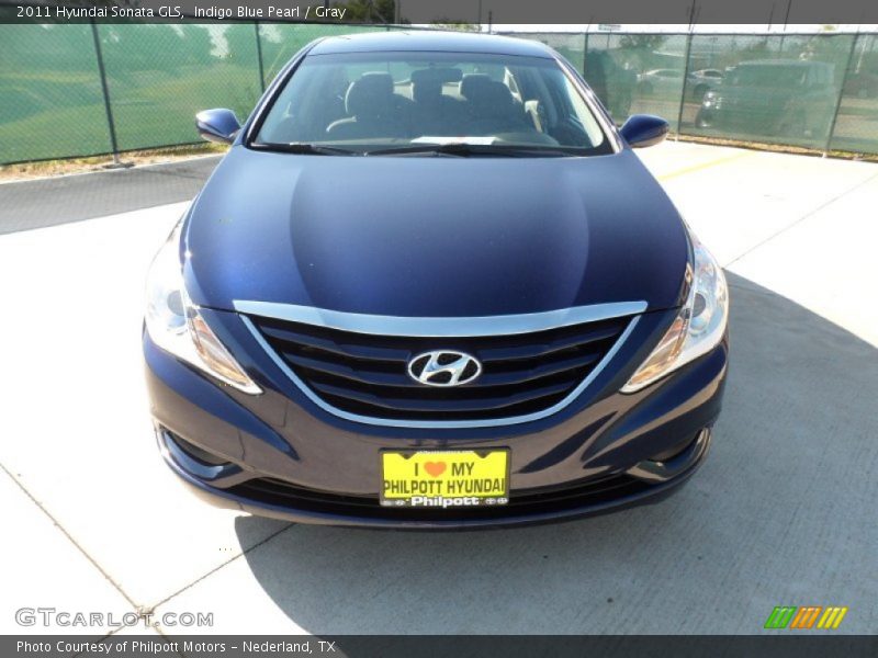 Indigo Blue Pearl / Gray 2011 Hyundai Sonata GLS