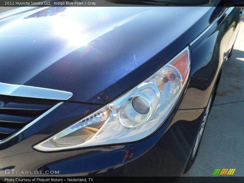 Indigo Blue Pearl / Gray 2011 Hyundai Sonata GLS
