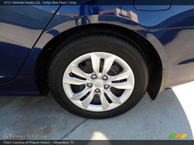 Indigo Blue Pearl / Gray 2011 Hyundai Sonata GLS