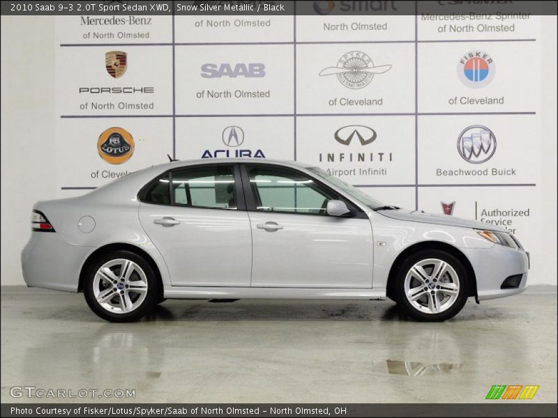 Snow Silver Metallic / Black 2010 Saab 9-3 2.0T Sport Sedan XWD