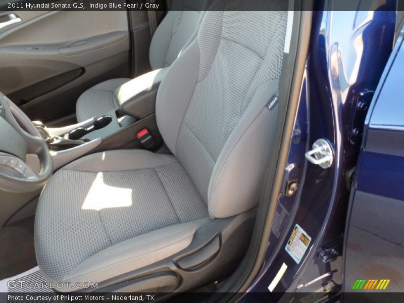 Indigo Blue Pearl / Gray 2011 Hyundai Sonata GLS
