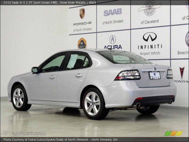 Snow Silver Metallic / Black 2010 Saab 9-3 2.0T Sport Sedan XWD
