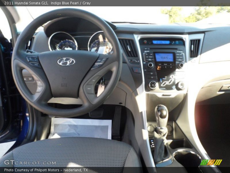 Indigo Blue Pearl / Gray 2011 Hyundai Sonata GLS