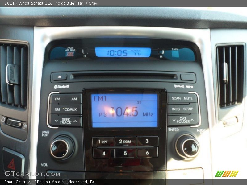 Indigo Blue Pearl / Gray 2011 Hyundai Sonata GLS