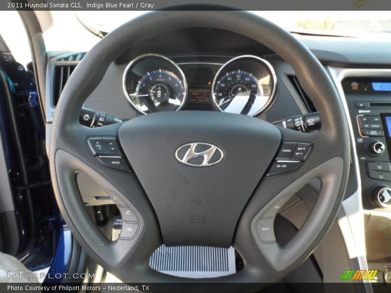 Indigo Blue Pearl / Gray 2011 Hyundai Sonata GLS