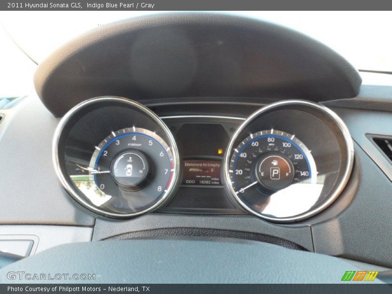 Indigo Blue Pearl / Gray 2011 Hyundai Sonata GLS