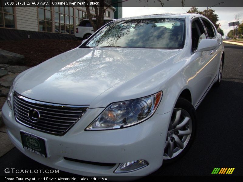 Opaline Silver Pearl / Black 2009 Lexus LS 460 AWD