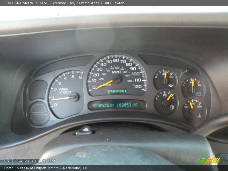  2003 Sierra 1500 SLE Extended Cab SLE Extended Cab Gauges