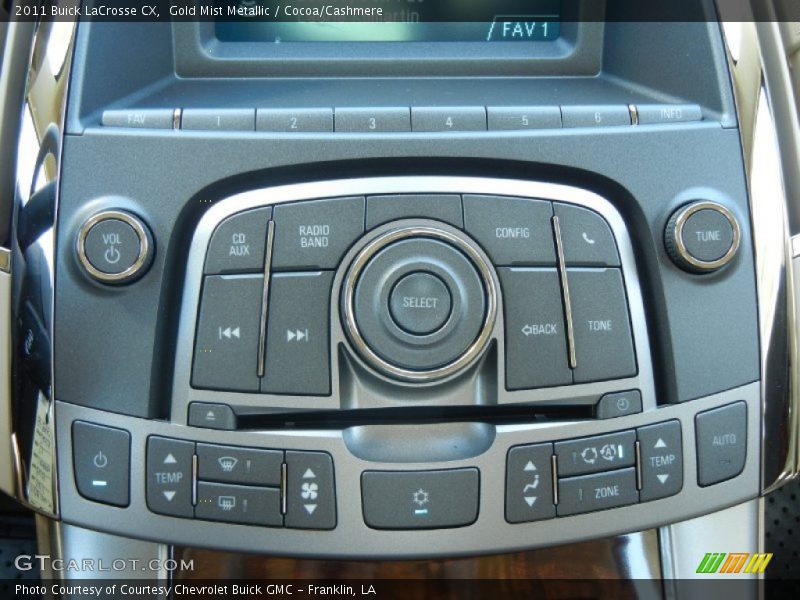 Controls of 2011 LaCrosse CX