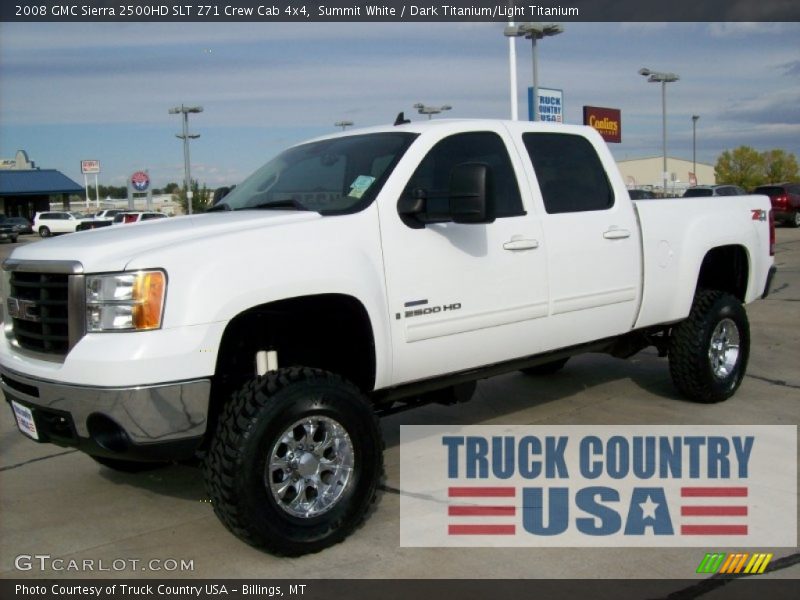 Summit White / Dark Titanium/Light Titanium 2008 GMC Sierra 2500HD SLT Z71 Crew Cab 4x4