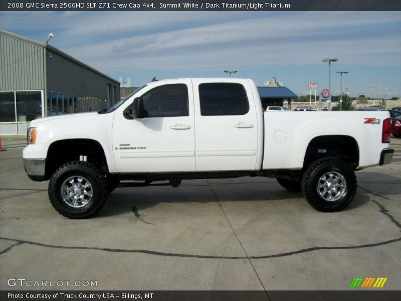 Summit White / Dark Titanium/Light Titanium 2008 GMC Sierra 2500HD SLT Z71 Crew Cab 4x4