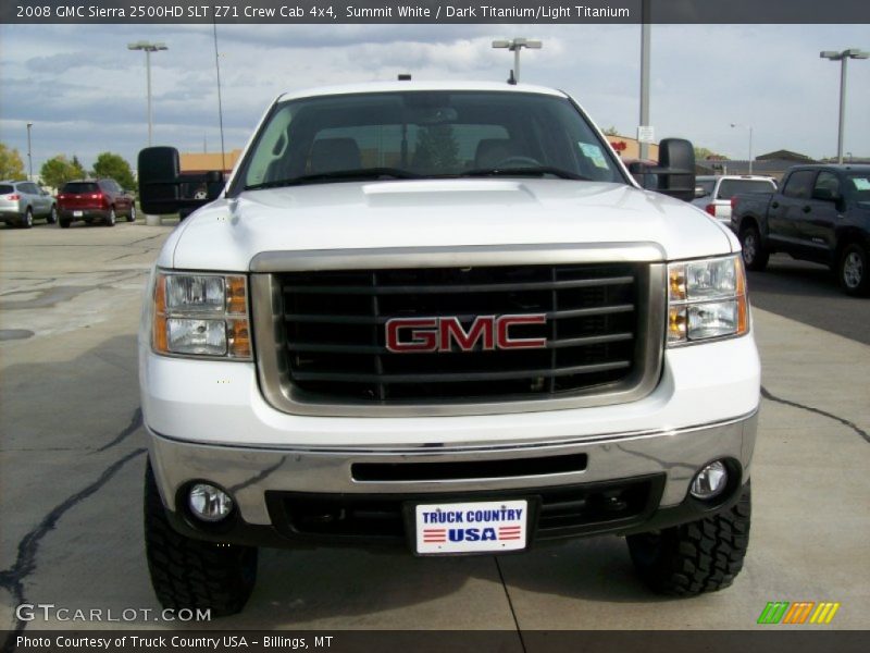 Summit White / Dark Titanium/Light Titanium 2008 GMC Sierra 2500HD SLT Z71 Crew Cab 4x4