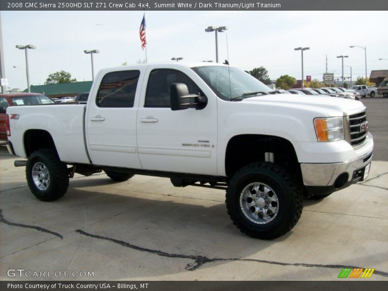 Summit White / Dark Titanium/Light Titanium 2008 GMC Sierra 2500HD SLT Z71 Crew Cab 4x4