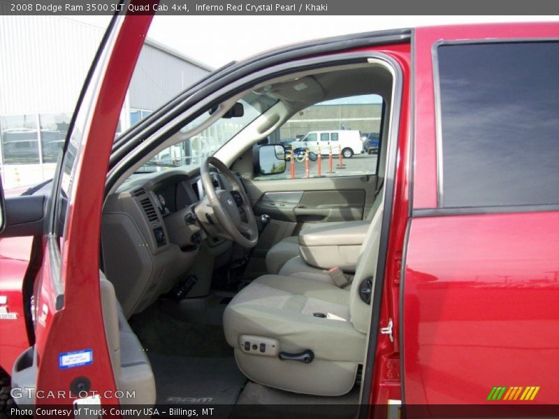 Inferno Red Crystal Pearl / Khaki 2008 Dodge Ram 3500 SLT Quad Cab 4x4