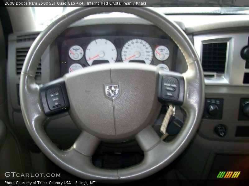 Inferno Red Crystal Pearl / Khaki 2008 Dodge Ram 3500 SLT Quad Cab 4x4