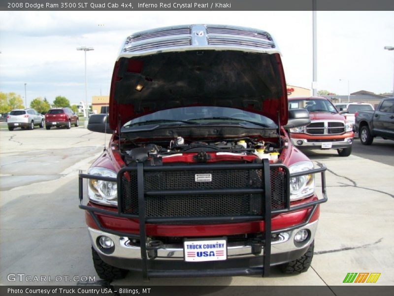 Inferno Red Crystal Pearl / Khaki 2008 Dodge Ram 3500 SLT Quad Cab 4x4