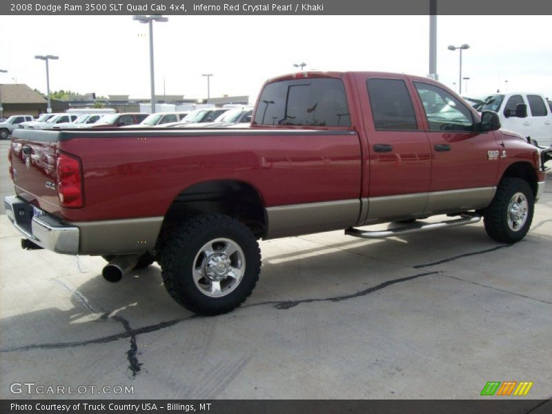 Inferno Red Crystal Pearl / Khaki 2008 Dodge Ram 3500 SLT Quad Cab 4x4