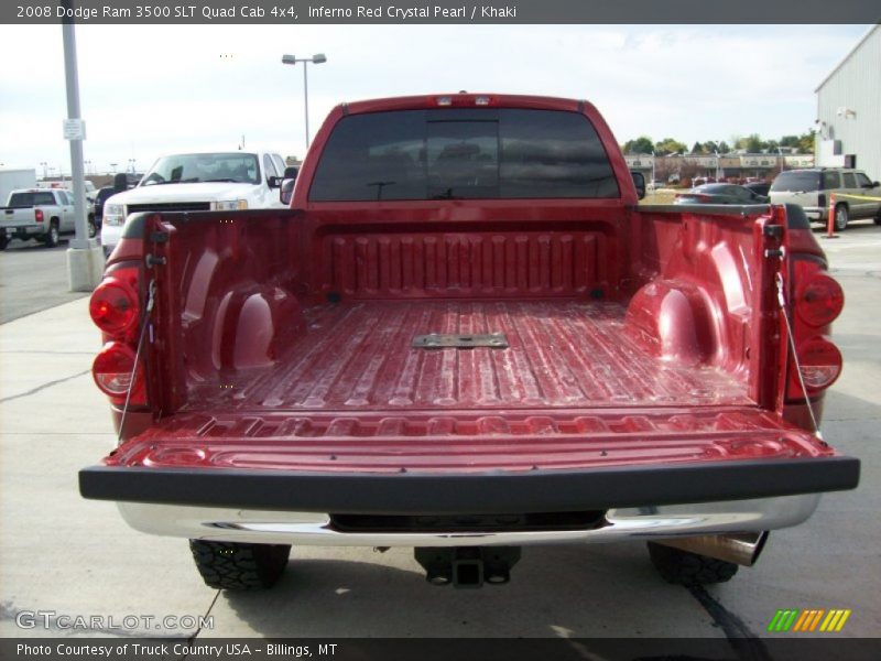 Inferno Red Crystal Pearl / Khaki 2008 Dodge Ram 3500 SLT Quad Cab 4x4