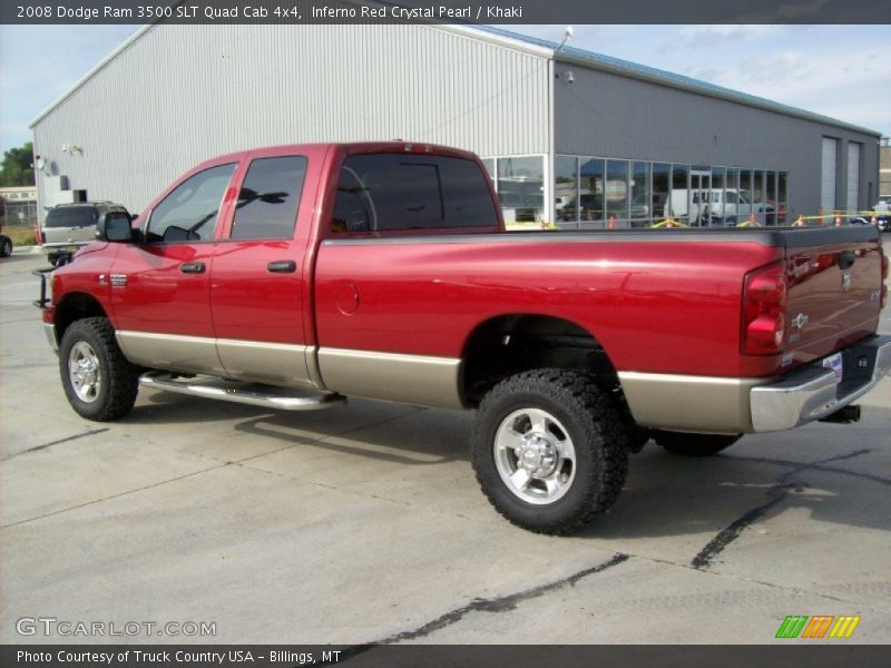 Inferno Red Crystal Pearl / Khaki 2008 Dodge Ram 3500 SLT Quad Cab 4x4