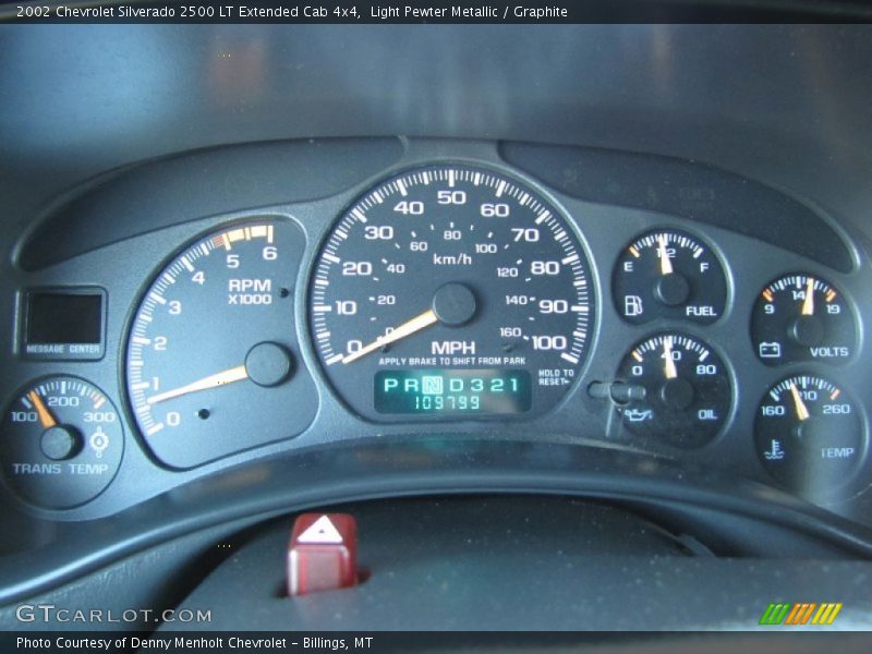  2002 Silverado 2500 LT Extended Cab 4x4 LT Extended Cab 4x4 Gauges