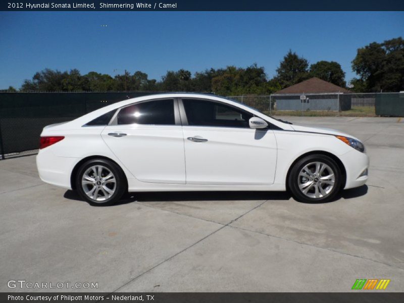 Shimmering White / Camel 2012 Hyundai Sonata Limited