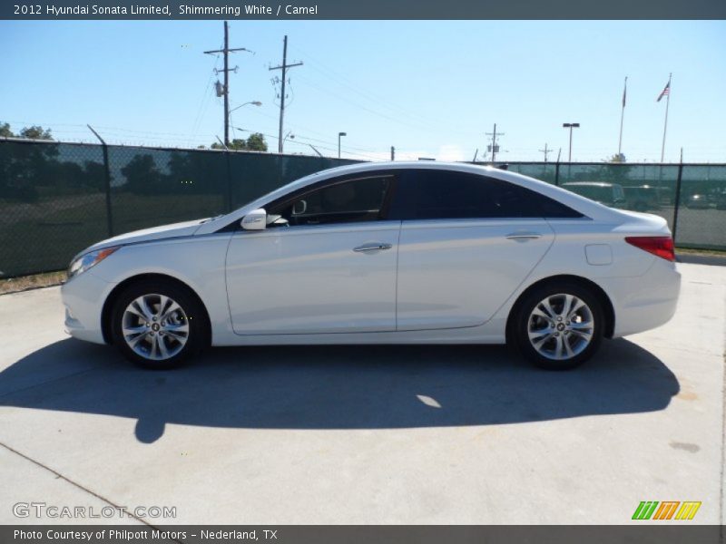 Shimmering White / Camel 2012 Hyundai Sonata Limited