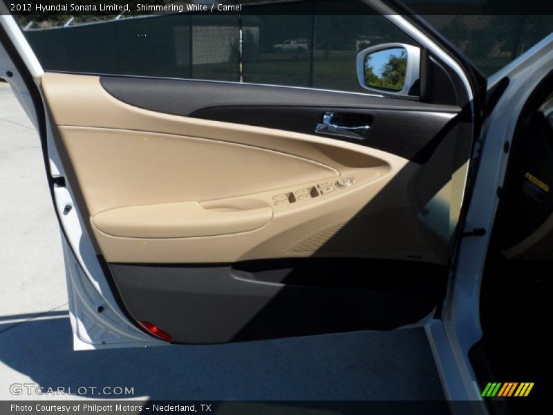 Shimmering White / Camel 2012 Hyundai Sonata Limited