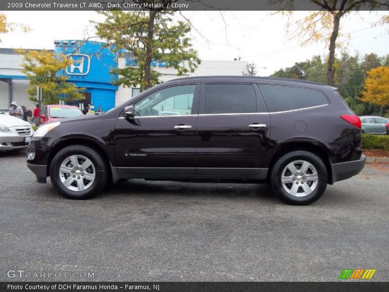 Dark Cherry Metallic / Ebony 2009 Chevrolet Traverse LT AWD