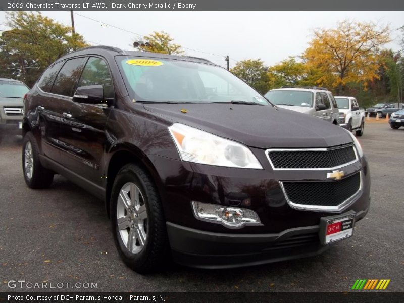 Dark Cherry Metallic / Ebony 2009 Chevrolet Traverse LT AWD