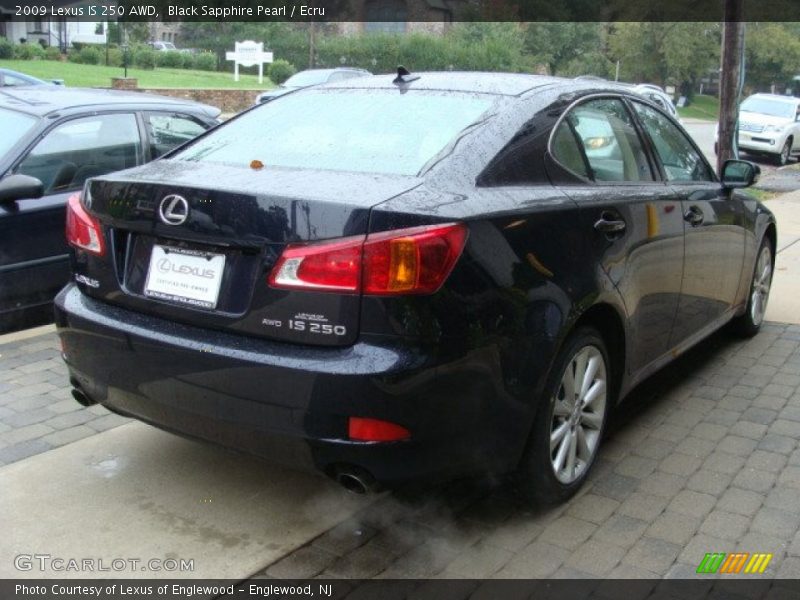 Black Sapphire Pearl / Ecru 2009 Lexus IS 250 AWD