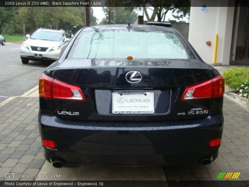 Black Sapphire Pearl / Ecru 2009 Lexus IS 250 AWD