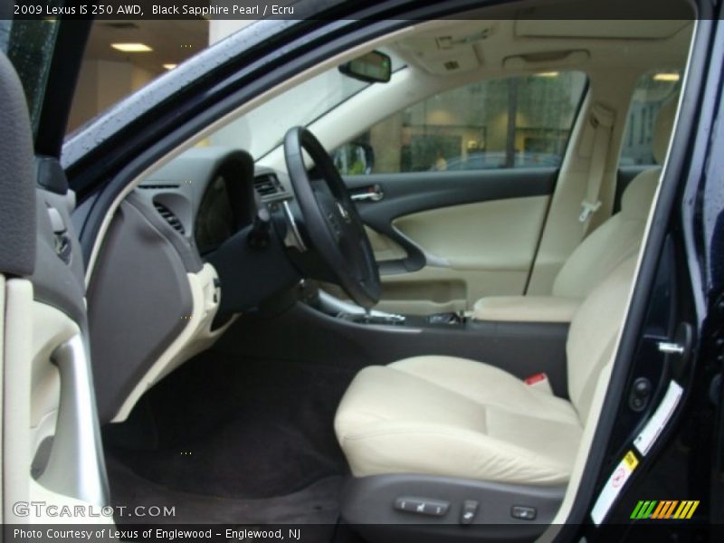 Black Sapphire Pearl / Ecru 2009 Lexus IS 250 AWD