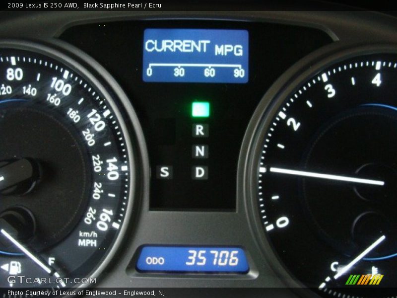 Black Sapphire Pearl / Ecru 2009 Lexus IS 250 AWD