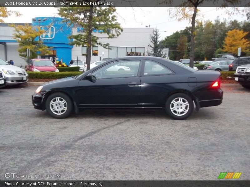 Nighthawk Black Pearl / Black 2001 Honda Civic LX Coupe