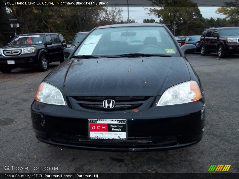 Nighthawk Black Pearl / Black 2001 Honda Civic LX Coupe