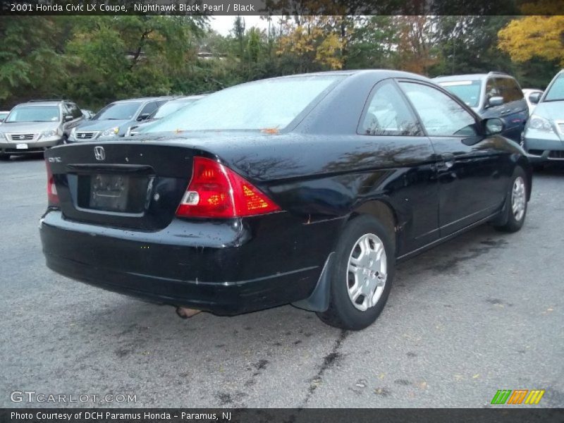 Nighthawk Black Pearl / Black 2001 Honda Civic LX Coupe