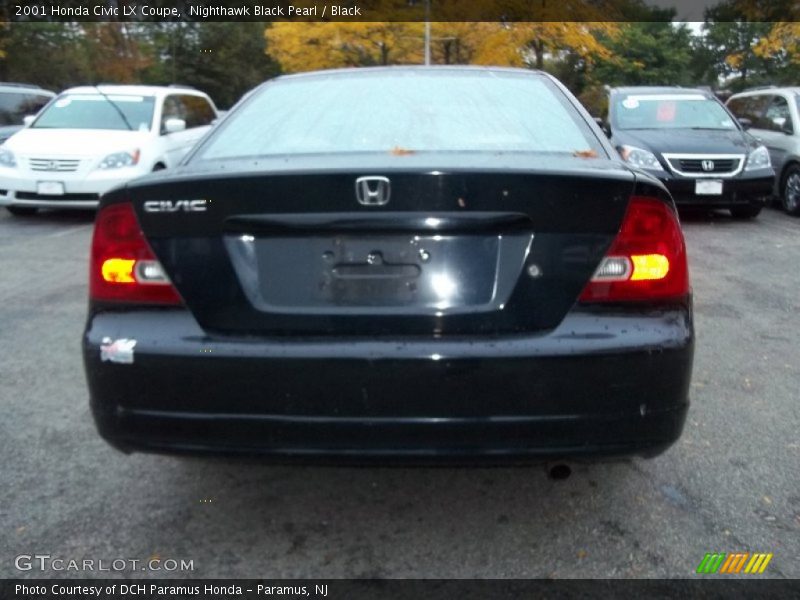 Nighthawk Black Pearl / Black 2001 Honda Civic LX Coupe