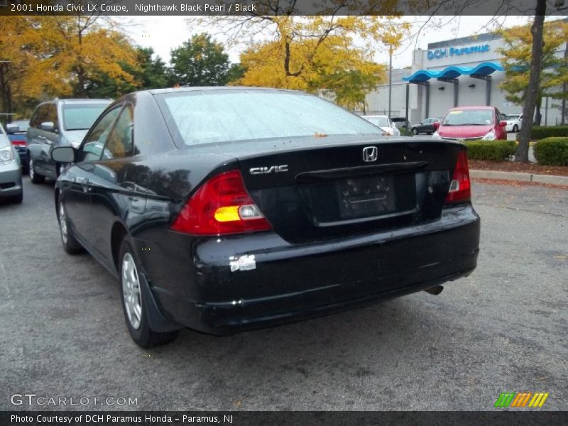 Nighthawk Black Pearl / Black 2001 Honda Civic LX Coupe