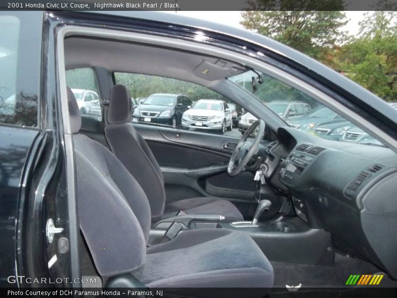Nighthawk Black Pearl / Black 2001 Honda Civic LX Coupe