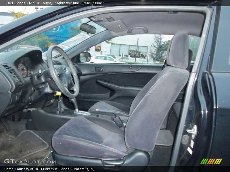 Nighthawk Black Pearl / Black 2001 Honda Civic LX Coupe