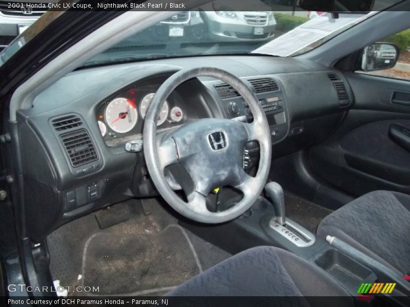 Nighthawk Black Pearl / Black 2001 Honda Civic LX Coupe