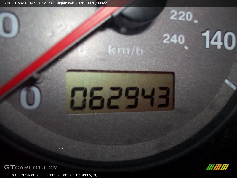 Nighthawk Black Pearl / Black 2001 Honda Civic LX Coupe