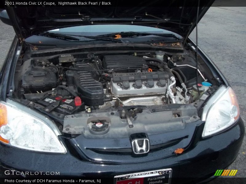 Nighthawk Black Pearl / Black 2001 Honda Civic LX Coupe